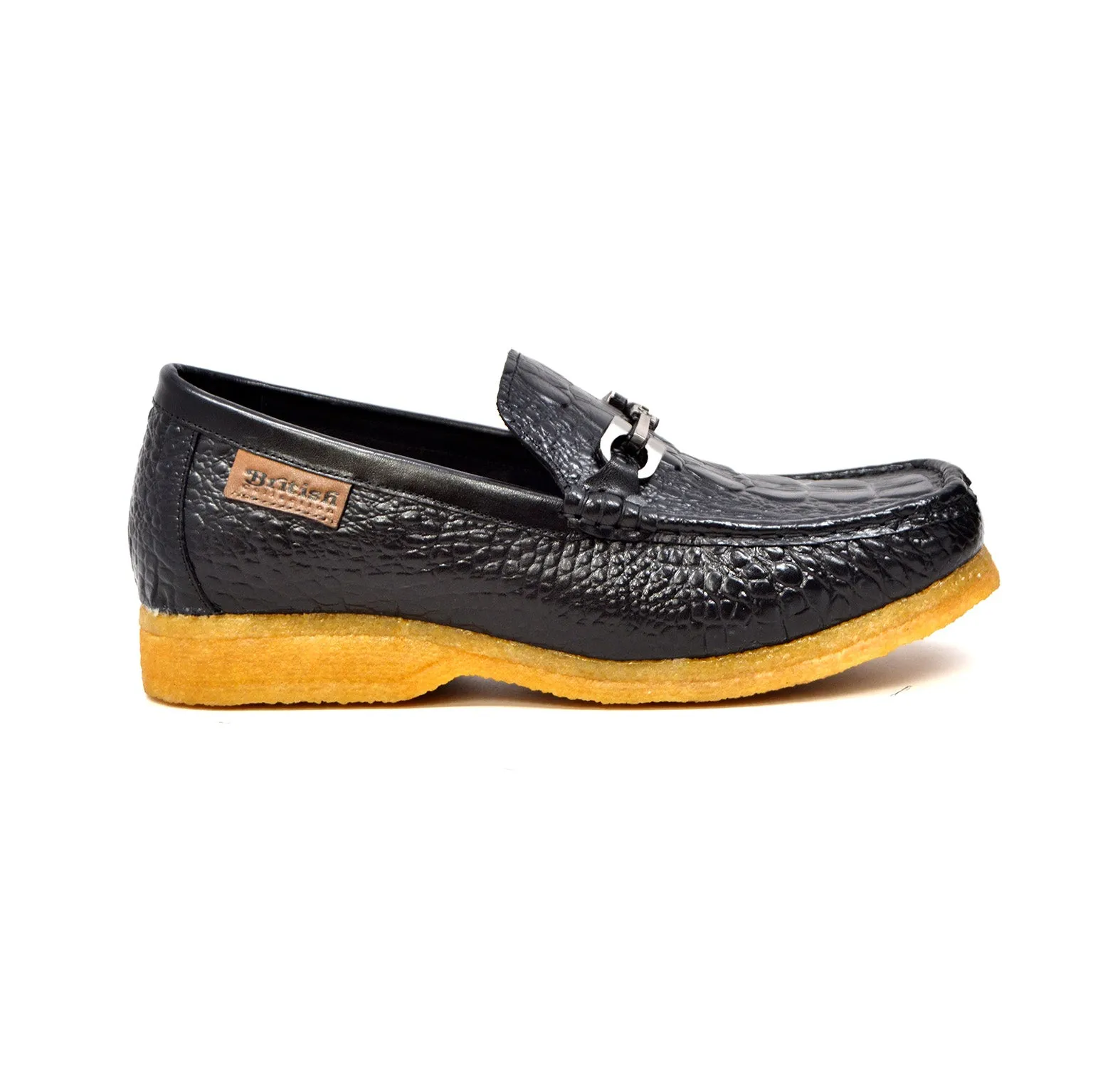 Chain Low Cut Stylish and Comfortable Croc Leather Slip-on with Crepe Sole