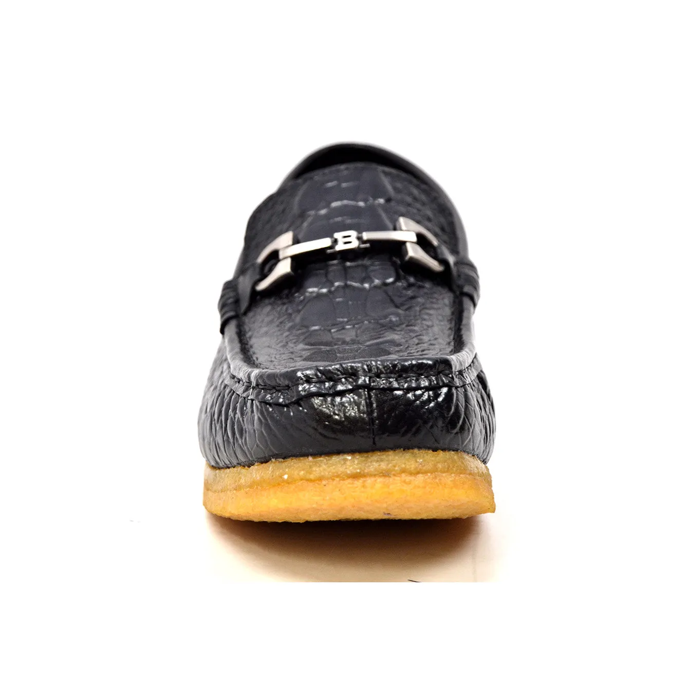 Chain Low Cut Stylish and Comfortable Croc Leather Slip-on with Crepe Sole