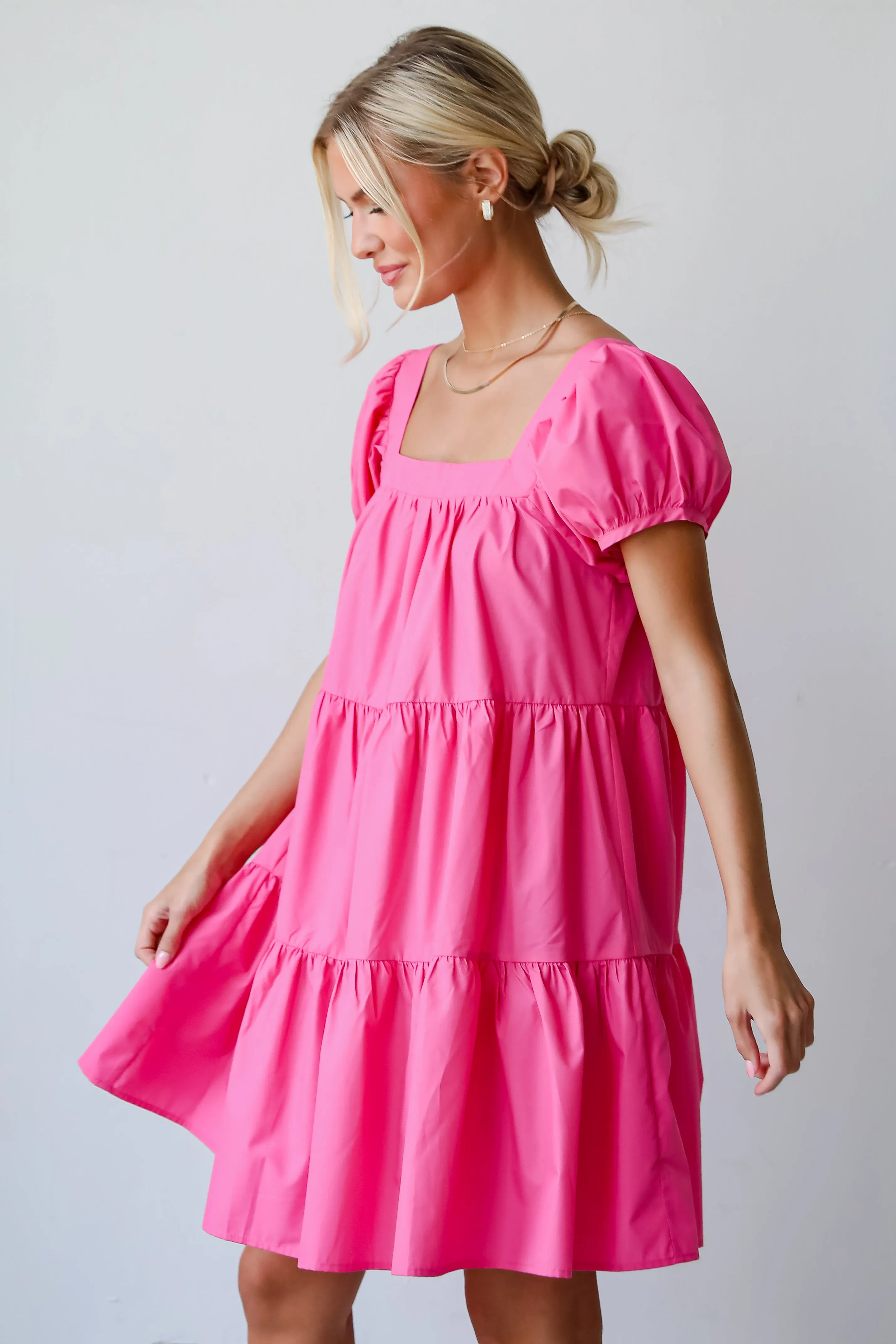 FINAL SALE - Sweetest Visionary Pink Tiered Mini Dress