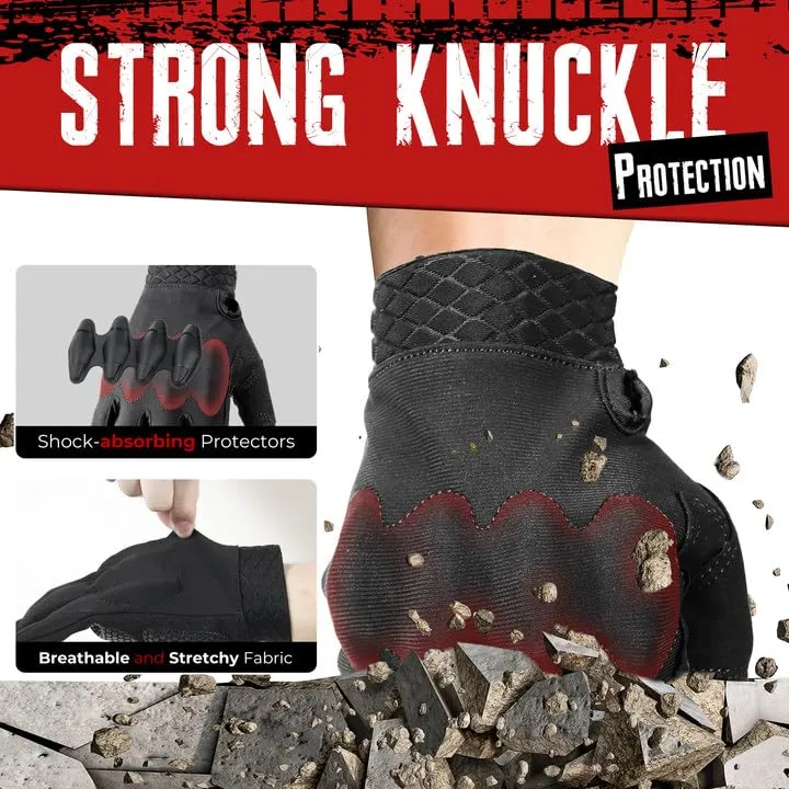HANDLANDY Motorcycle Gloves for Men &amp; Women, Touchscreen Breathable Gloves with Hard Shell &amp; Palm Padding for Tactical Airsoft Paintball Climbing Hunting Survival Training S768