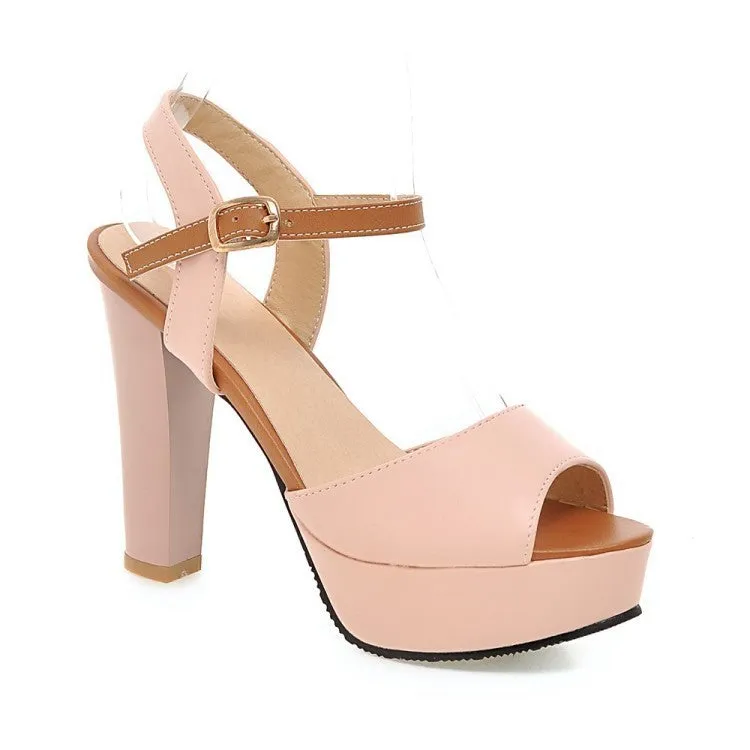 High Heels Waterproof Platform Fish Mouth Shoes