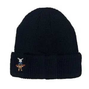 Keep White Rabbit Beanies-BLACK