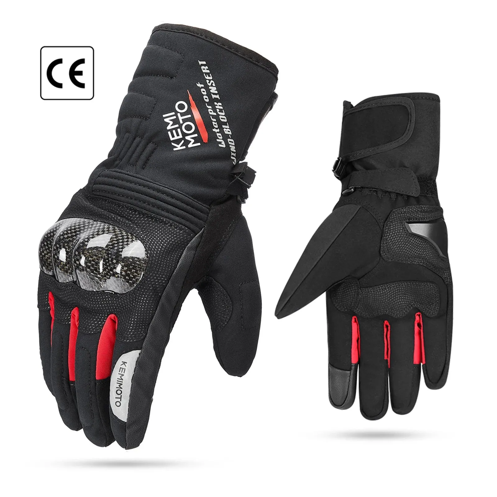 KEMI MOTO CE Unisex Winter Motorcycle Gloves with Carbon Fiber Protection