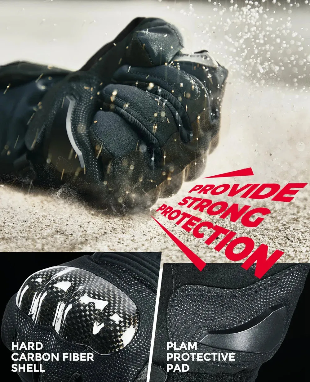 KEMI MOTO CE Unisex Winter Motorcycle Gloves with Carbon Fiber Protection