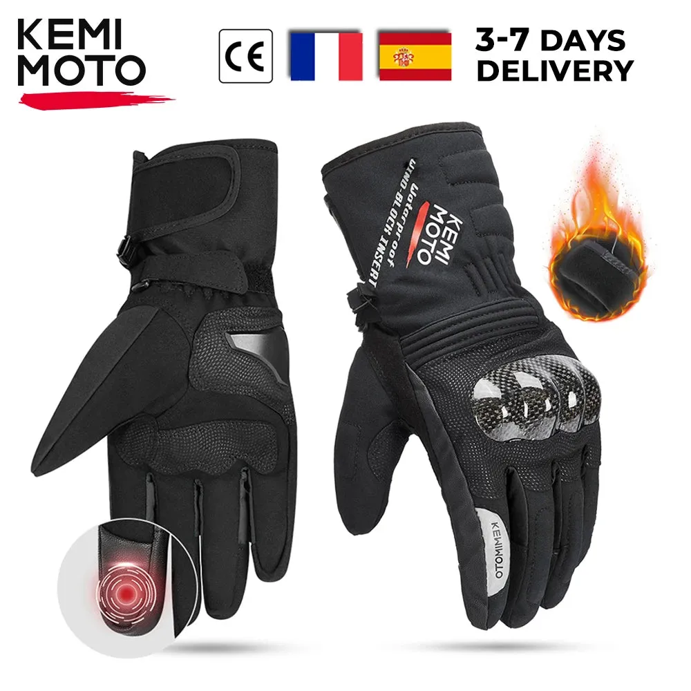 KEMI MOTO CE Unisex Winter Motorcycle Gloves with Carbon Fiber Protection