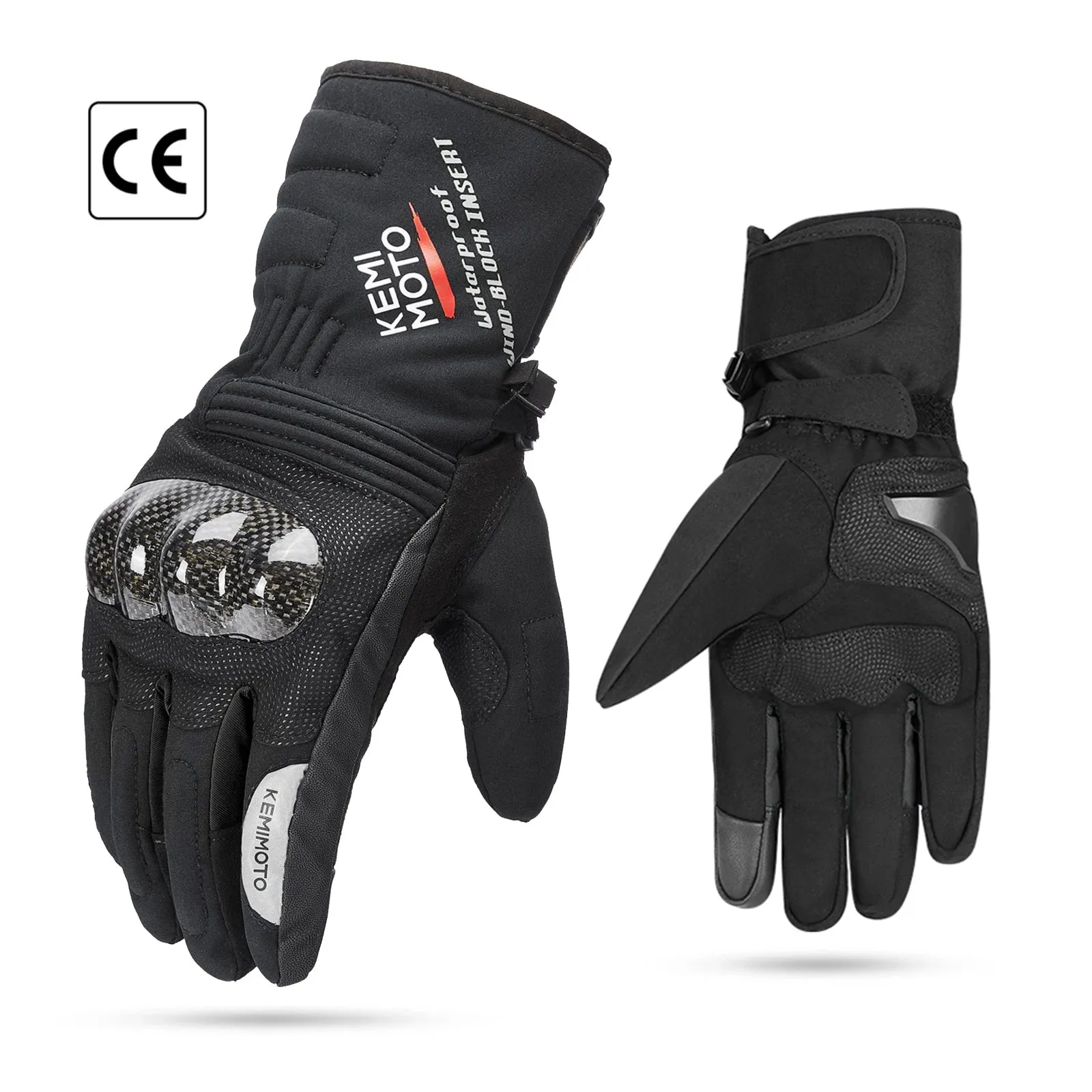 KEMI MOTO CE Unisex Winter Motorcycle Gloves with Carbon Fiber Protection