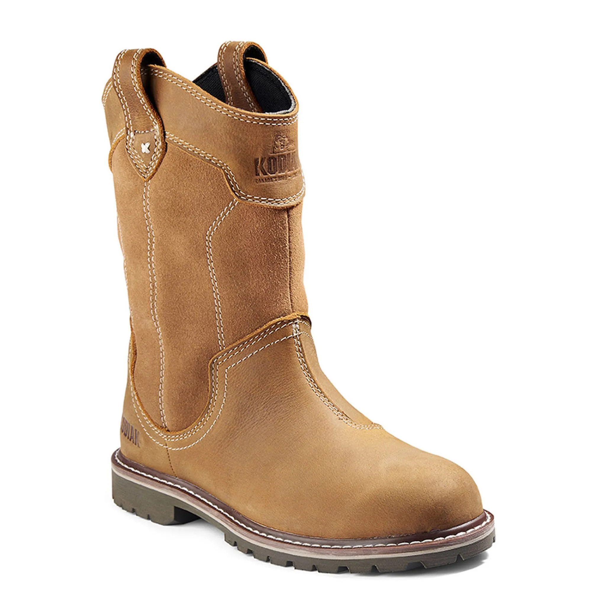 Kodiak Women's Bralorne Wellington Boots, Waterproof Full Grain Leather, Plain Toe, ComfortZone™ Footbed, Slip & Oil Resistant, Pull-On | Limited Sizes