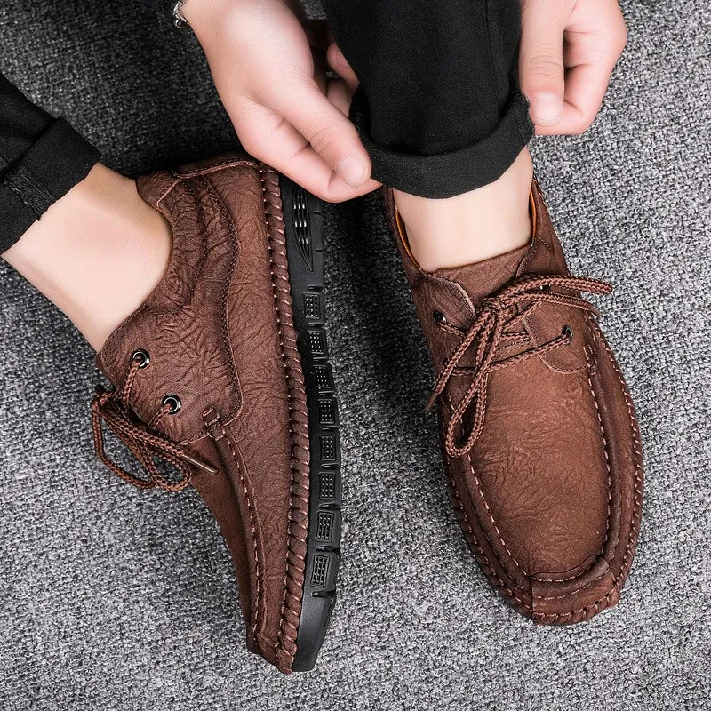 Men's Genuine Leather Lace-Up Casual Shoes Leisure Footwear | 88139