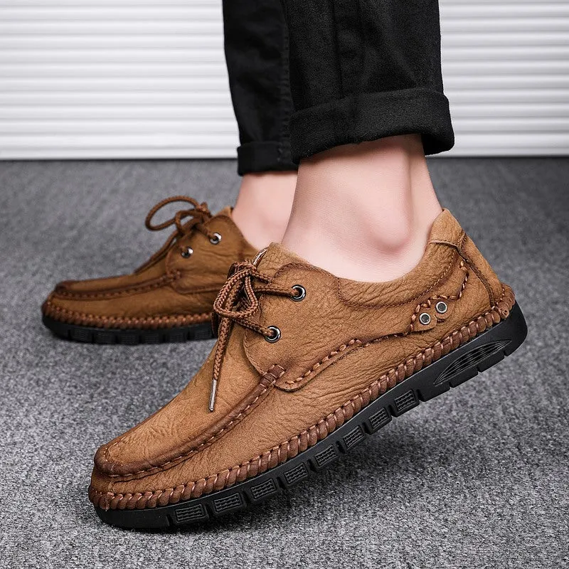 Men's Genuine Leather Lace-Up Casual Shoes Leisure Footwear | 88139