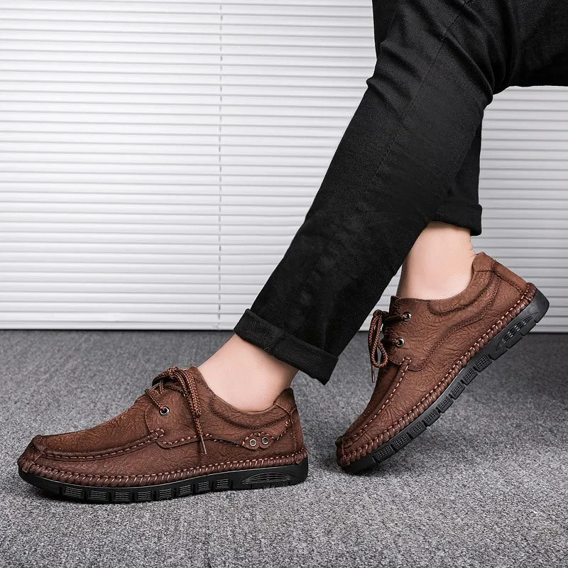 Men's Genuine Leather Lace-Up Casual Shoes Leisure Footwear | 88139