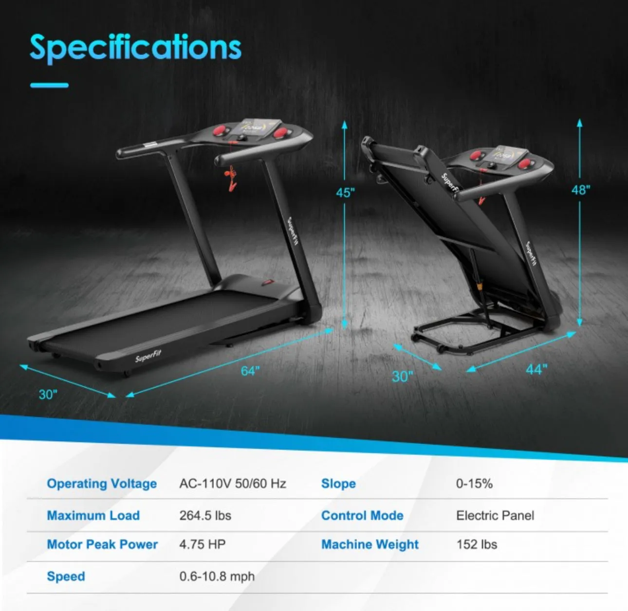 Modern Heavy Duty Powerful Motor 4.75Hp Quiet Electric Folding Treadmill With Present Programs, Touch Screen Control | Shock Absorbing | Voice Recognition