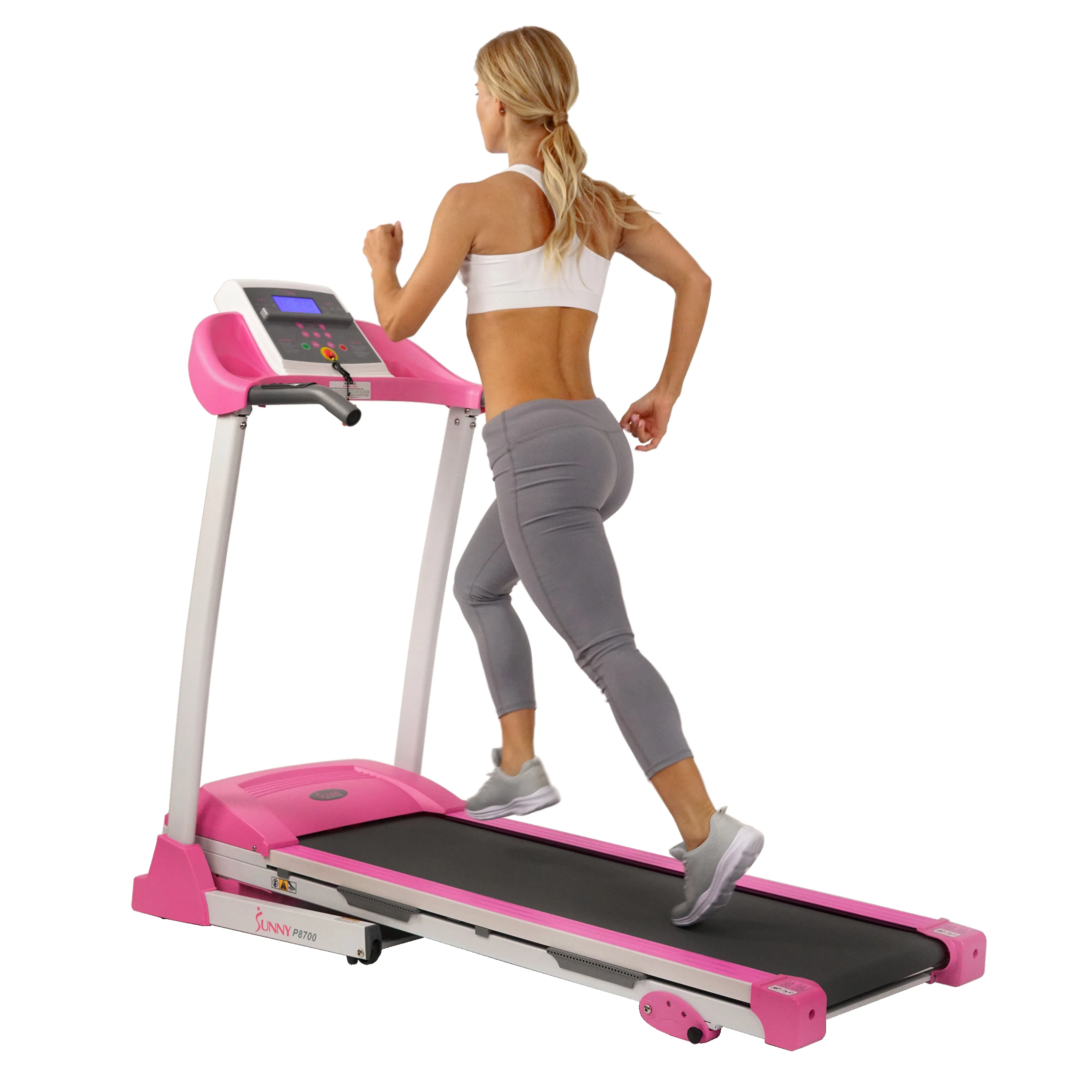 Pink Treadmill w/ Manual Incline and LCD Display