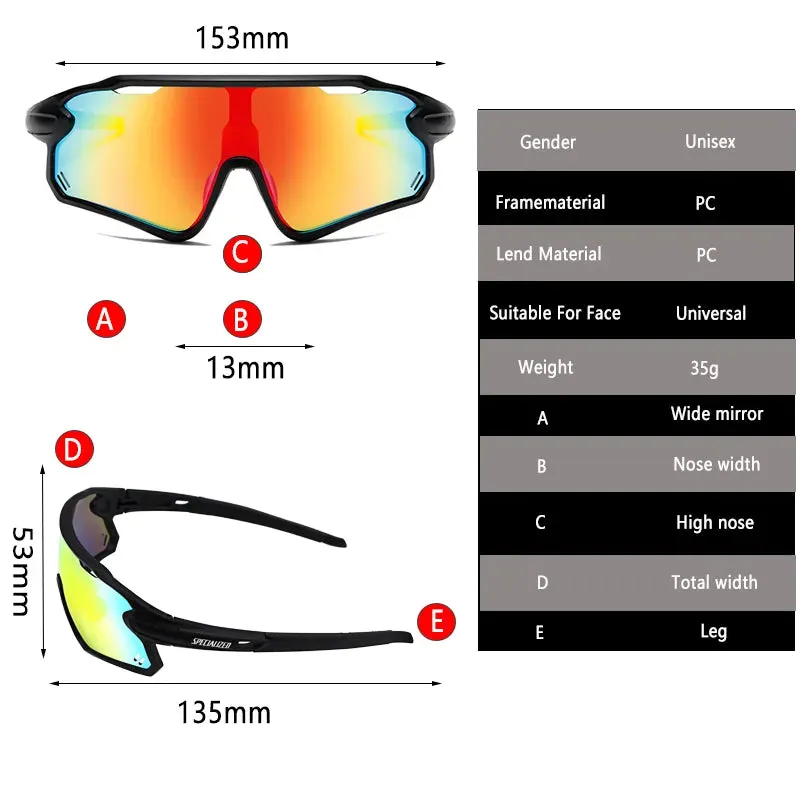 Riding Sunglasses Mtb Sports Cycling Goggles Bicycle Mountain Bike Glasses Men Women Cycling Suunglasses Driving Baseball Hiking
