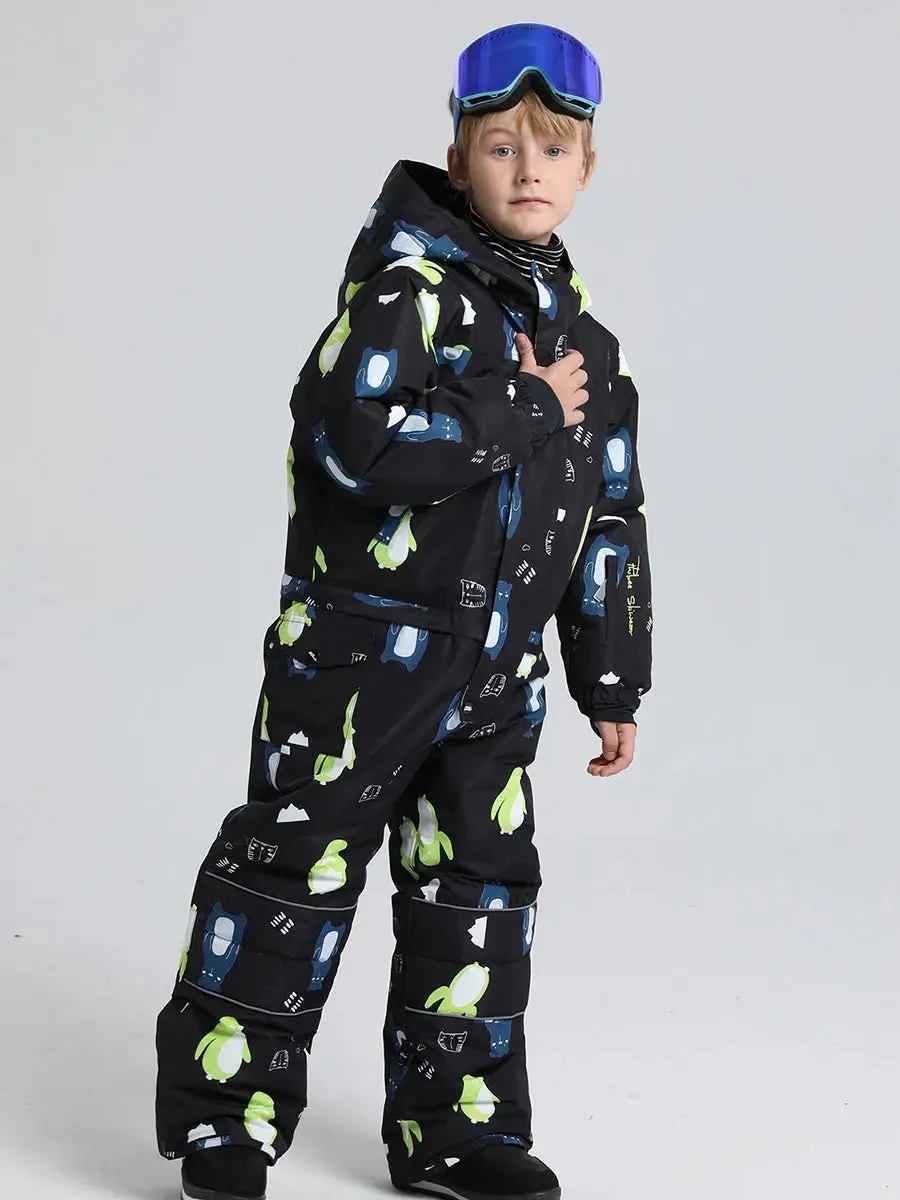 Riuiyele Boys' One-Piece Snow Suit Ski Snowboarding Ski Wear
