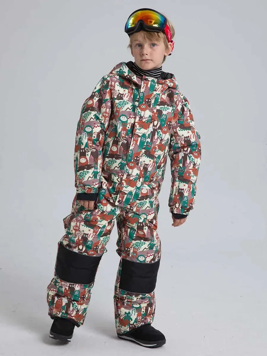 Riuiyele Boys' One-Piece Snow Suit Ski Snowboarding Ski Wear