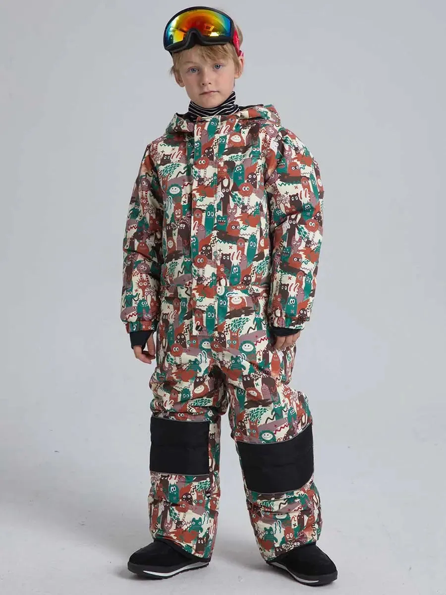 Riuiyele Boys' One-Piece Snow Suit Ski Snowboarding Ski Wear