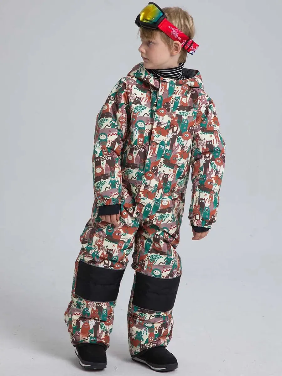 Riuiyele Boys' One-Piece Snow Suit Ski Snowboarding Ski Wear