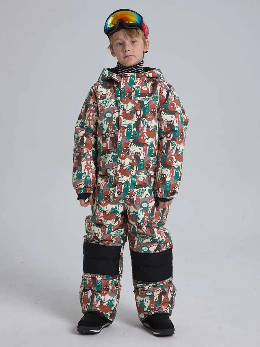 Riuiyele Boys' One-Piece Snow Suit Ski Snowboarding Ski Wear