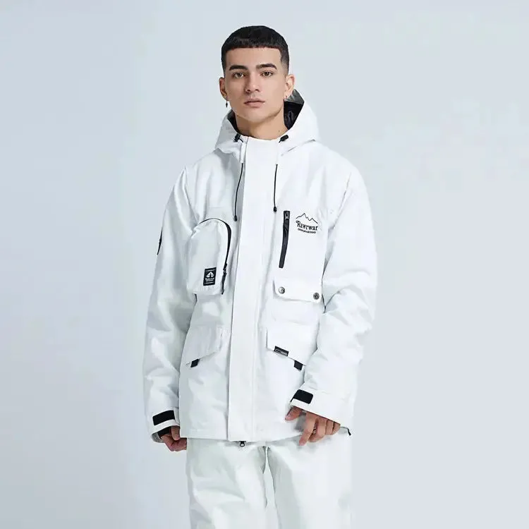 Riuiyele Breathable Men Ski Snowboarding Cargo Jacket