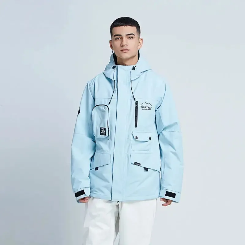 Riuiyele Breathable Men Ski Snowboarding Cargo Jacket
