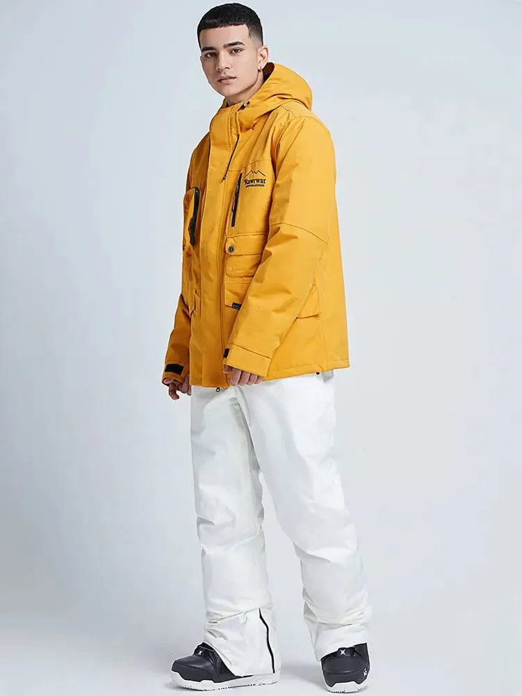 Riuiyele Breathable Men Ski Snowboarding Cargo Jacket