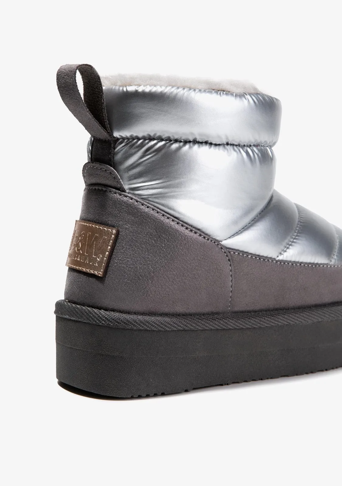 Silver Metallized Australian Boots B&W