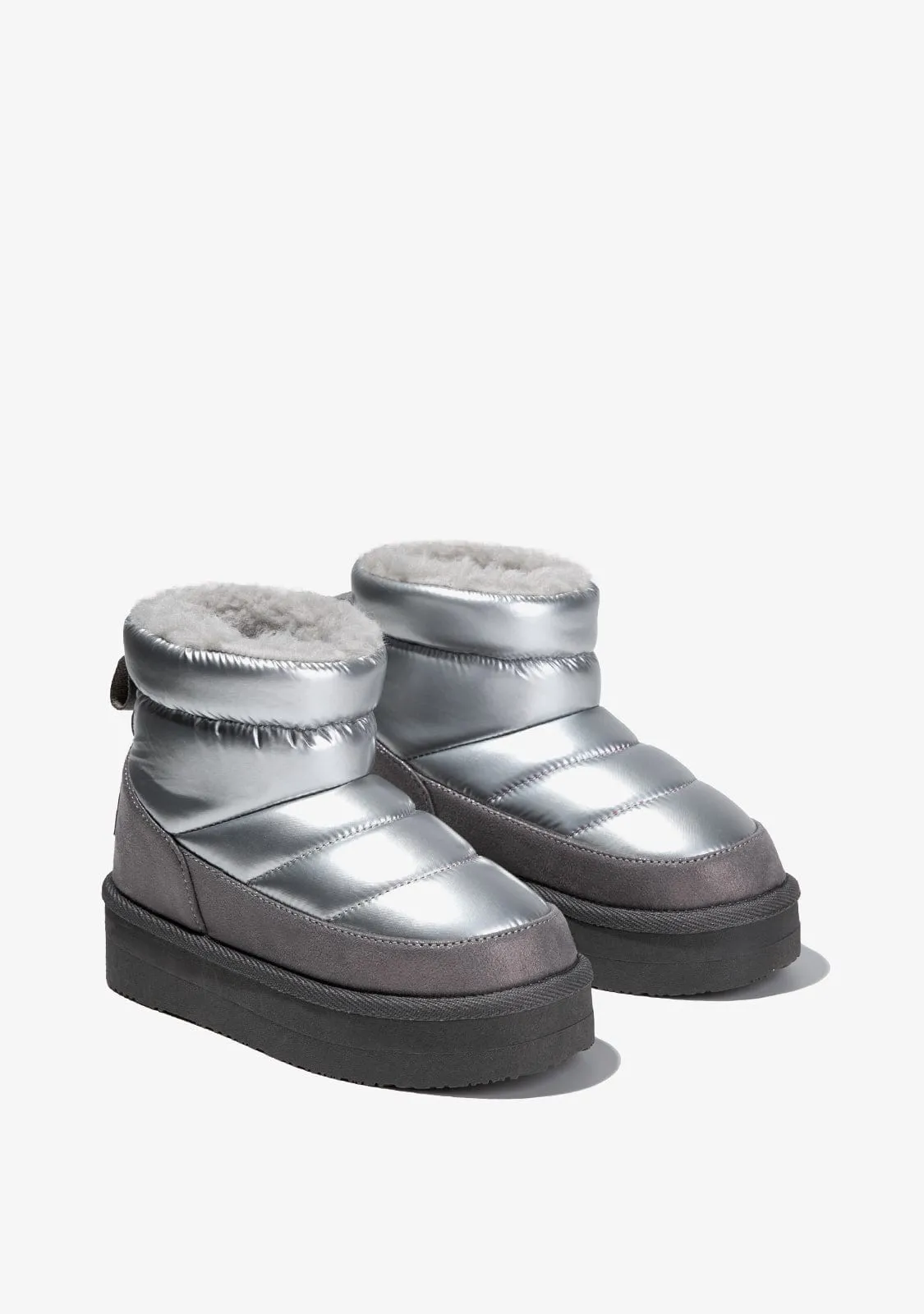 Silver Metallized Australian Boots B&W