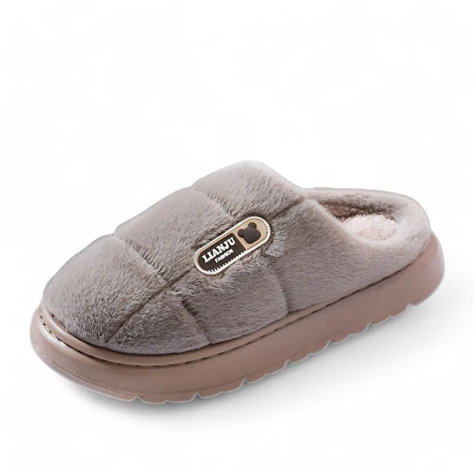 SooFeet Men Winter Slippers Smooth Warm Sole Comfortable Cozy Walking