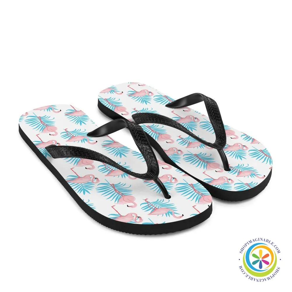 Summer Flamingo Flip-Flops