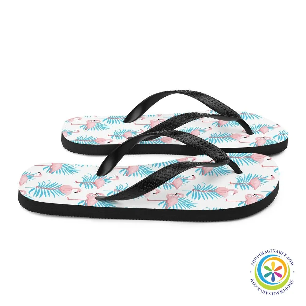 Summer Flamingo Flip-Flops