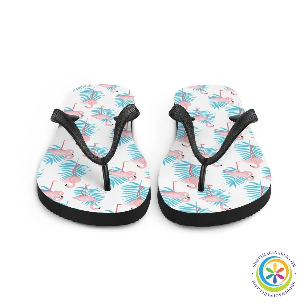 Summer Flamingo Flip-Flops