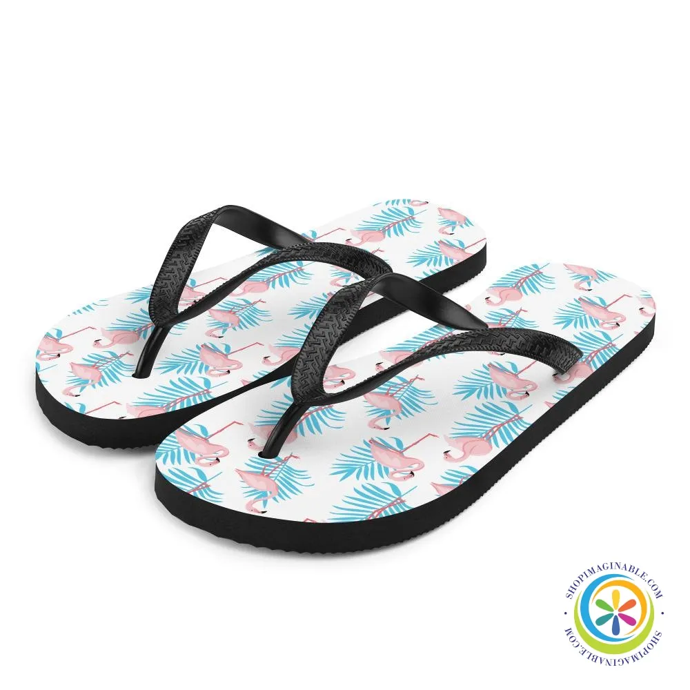 Summer Flamingo Flip-Flops