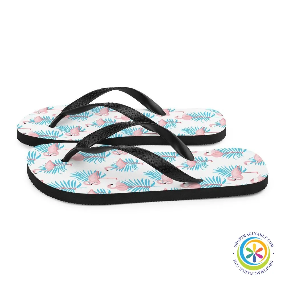 Summer Flamingo Flip-Flops