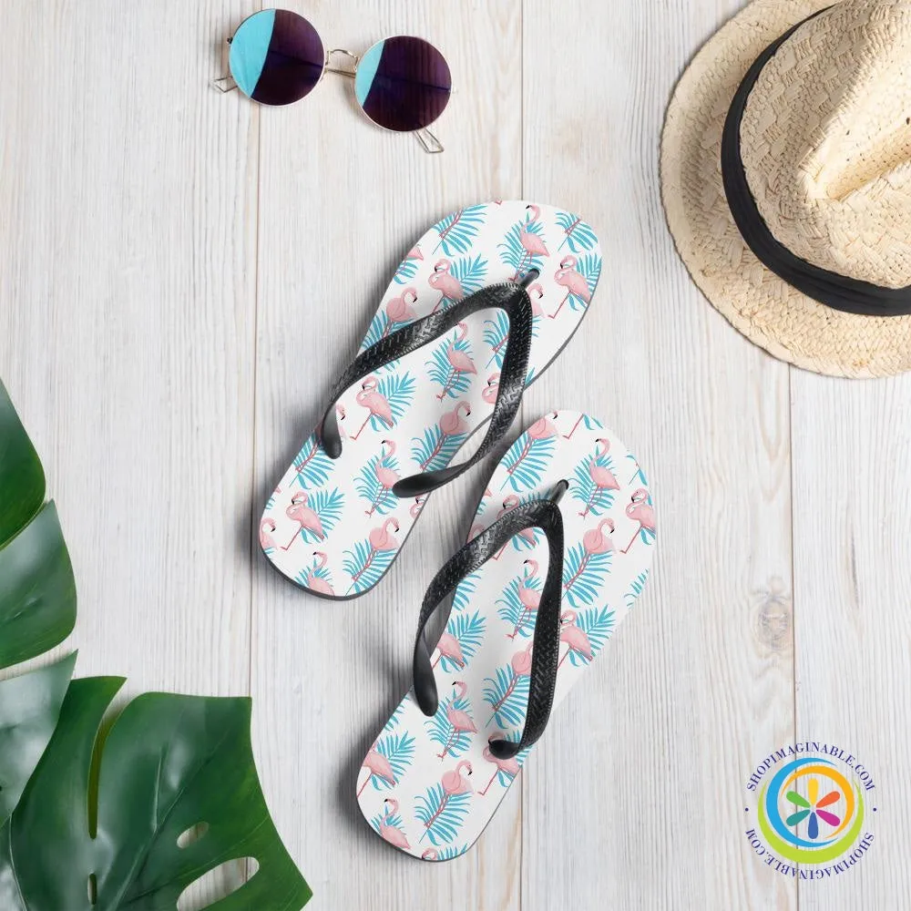 Summer Flamingo Flip-Flops