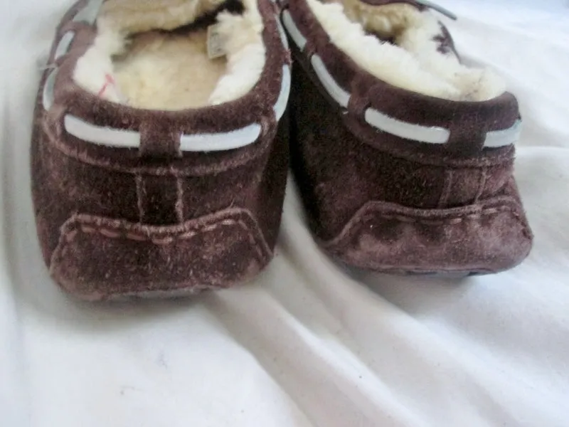Womens UGG AUSTRALIA Uggs 5133 DAKOTA Suede Leather Moc 9 BROWN Shearling